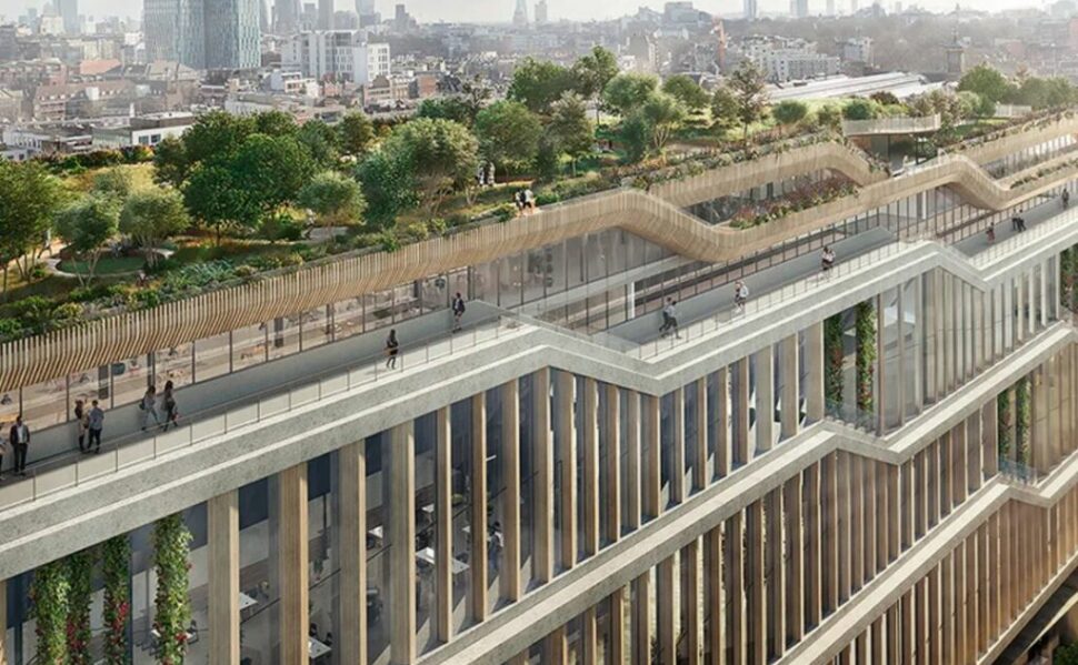 The rooftop of Google Gardens in Kings Cross